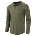 thumbnail image 2 of snilers Sweatshirts for Men Button Down Henley Pullover Solid Color Long Sleeve T-Shirt Slim Fit Fall Workout Casual Blouses, 2 of 4