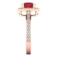 thumbnail image 3 of 1.335 ct Round Cut Simulated Pink Tourmaline Solitaire with Accents Engagement Ring for Women in 18K Rose Gold, 3 of 5