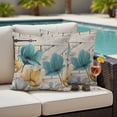 thumbnail image 4 of Watercolor Flowers Outdoor Waterproof Pillow Covers, Vintage Tulips Floral Barn Doors Wood Grain Decorative Square Throw Pillowcase Sofa Cushion Sham for Patio/Couch/Chair, 26"x26" 2 Pack, 4 of 8
