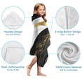thumbnail image 7 of Black and Gold Marble Layered Waves Pattern Hooded Bath Towel，50"x30" for Ages 3 To 12 Kids, Quick Dry Lightweight Soft Microfiber Hood Beach Towel Cover Up for Kids, 7 of 7