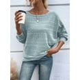 thumbnail image 4 of Women'S Soft Long Sleeve Blouses Crewneck Pullover Tops Casual Batwing Knitted Oversized Outfits 2025, 4 of 9