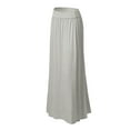 thumbnail image 3 of Doublju Women's Fold High Waist Ruched Maxi Skirt with Plus Size, 3 of 3