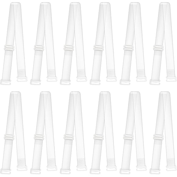 6 Pairs Clear Bra Straps Women Adjustable Clear Straps for Bra, Non-Slip Transparent Shoulder Strap for Strapless Bras