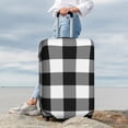 thumbnail image 4 of Wukai White And Black Plaid Elastic Luggage Cover: Personalized Protection for Your Suitcase - Fits 19~29-inch, Washable & Durable Travel Companion-Medium, 4 of 8