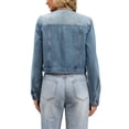 thumbnail image 3 of CHAQUETA CHIC PARA MUJER, SIN COLLAR, DE DENIM, CON BOTONES, ESTILO OESTE, DE MANGA LARGA, CORTA, TALLA L, AZUL VINTAGE, 3 of 6