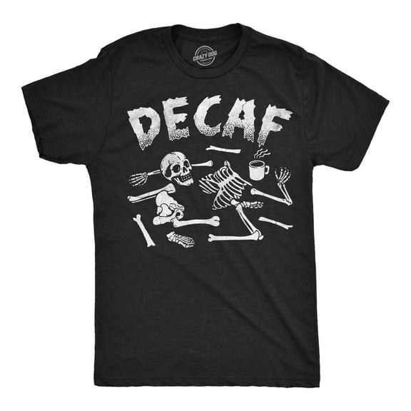 Mens Funny T Shirt Decaf Skeleton Sarcastic Coffee Graphic Novelty Tee for Men Graphic Tees