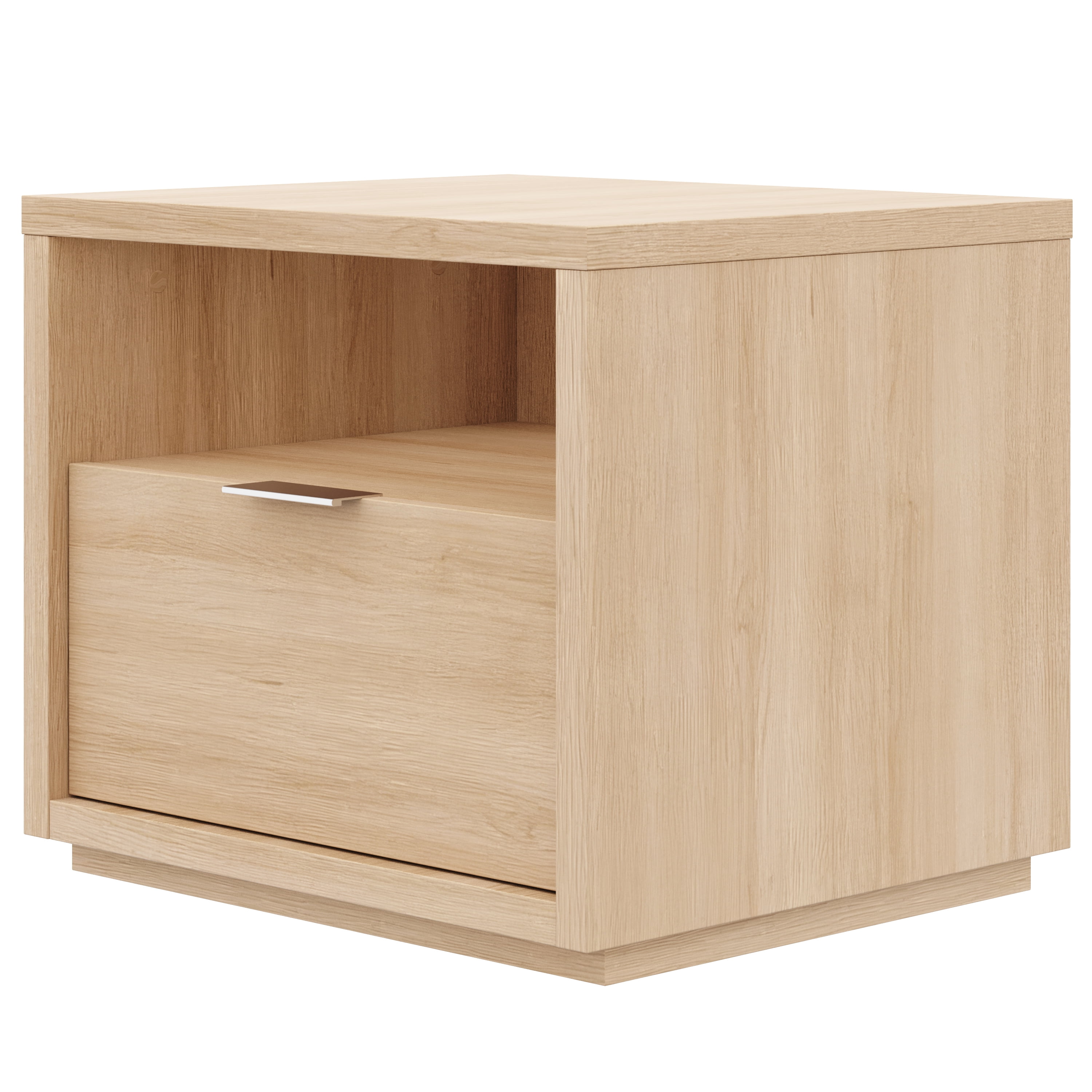 Nexera Modern 1 Drawer Nightstand, Natural Blonde Oak