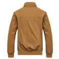thumbnail image 2 of SWSMCLT Men's Windproof Jacket Light Full Zip Casual Lightweight Windbreakers Softshell with Pockets Long Sleeve Plaid Lining Shell Wind Resistant Rain Khaki Small, 2 of 2