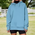 thumbnail image 4 of Womens Casual Tops Women's Solid Color Sweatshirt Women's Casual Long Sleeve Hooded Sweatshirt Solid Color Pullover Fashion Hoodie For Daily Wear Comfortable Loungewear, 4 of 9