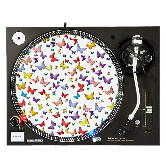 KuzmarK™ 12" DJ Turntable Slipmat - Butterfly Wings
