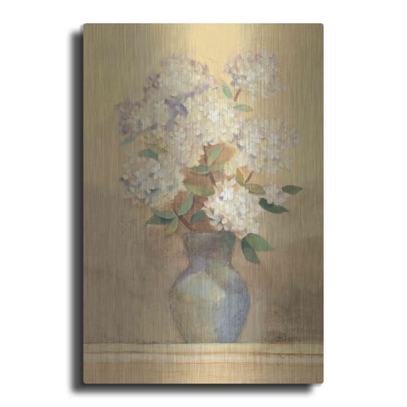 Luxe Metal Art 'Summer Hydrangea II Crop' by Albena Hristova, Metal Wall Art, 24"x36"