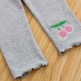 thumbnail image 4 of MeetoTime Infant Toddler Girls Cotton Ribbed Leggings Solid Color Skinny Ankle Length Pants for Kids, 4 of 8