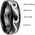 thumbnail image 4 of NUNCAD Black Tungsten Ring 8mm for Men with Wave Pattern Polished Finish Size 7-12, 4 of 5