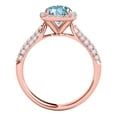 thumbnail image 3 of Mauli Jewels Rings for Women 0.95 Carat Diamond And Cushion Cut Aqumarine 4-prong 10K Rose Gold, 3 of 7