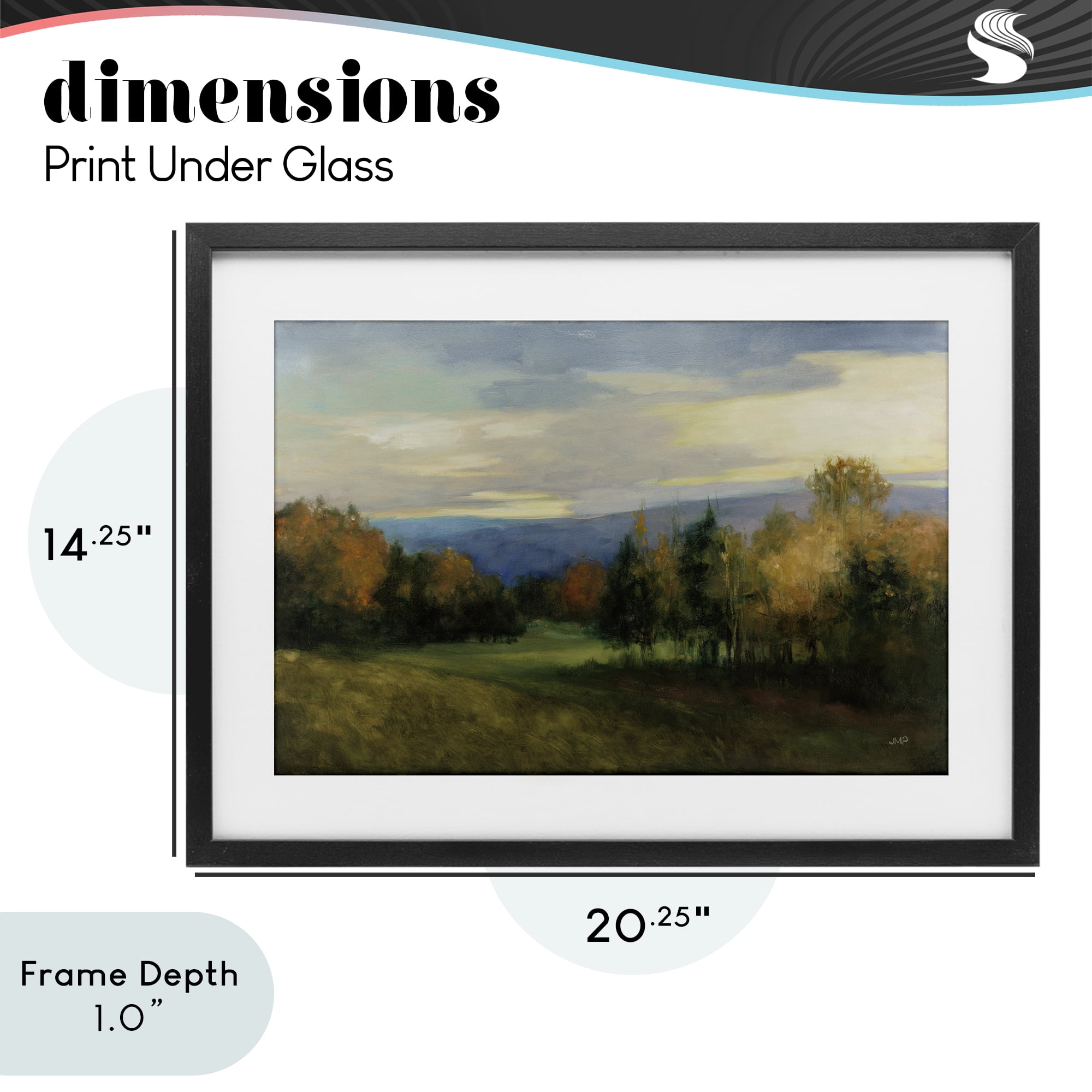 Stupell Industries October Meadow Countryside Black Framed Print Under Glass, design by Julia Purinton