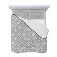 thumbnail image 7 of Quilts Twin Size Bedding Set, Grey Paisley Boho Lightweight Quilted Comforter, Abstract Art Floral Aesthetic Soft Reversible Bedspread Coverlet with Pillow Covers for All Season, 68" x 86", 7 of 7