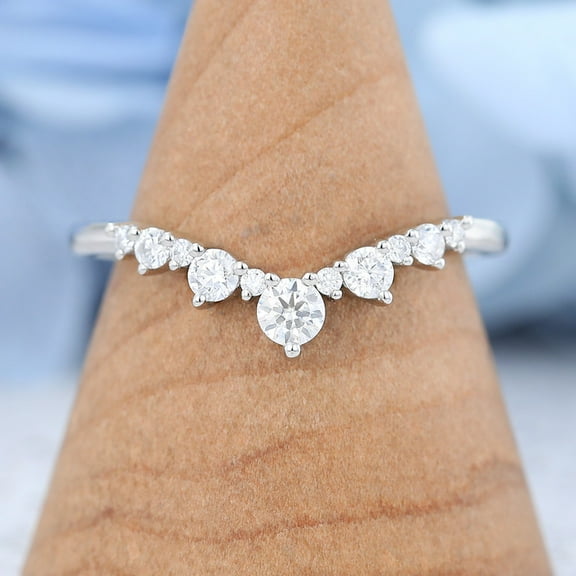 Silvago Jewel White Gold Plated 14K Diamond Ring - 1.10 Ct VVS1/D Round Cut Lab Created Simulated Diamond Ring - Silver Diamond Beautiful Special Occasion Rings - Daily Wear Diamond Rings