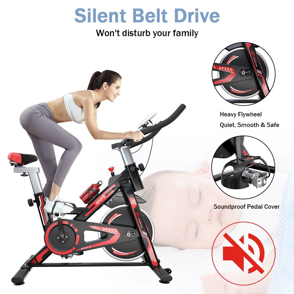 Evitormill Stationary Exercise Bike, Indoor Cycling Bike with LCD Monitor Max Weight 265 Lbs