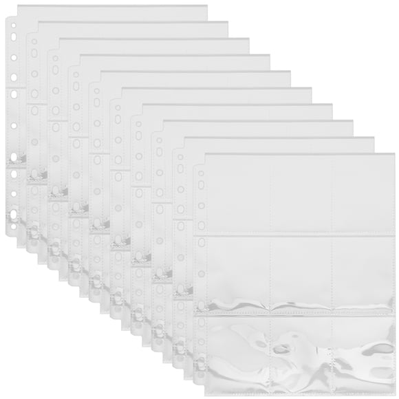 Moluckfu Páginas De Para Álbum De Fotos Transparentes Con 9 Bolsillos Prácticos