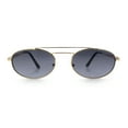 thumbnail image 5 of Retro Top Double Bridge Hustler Oval Metal Rim Sunglasses Gold - Smoke, 5 of 8