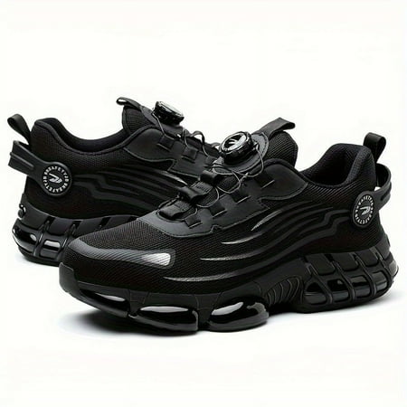 

JZLSWL Durable and Breathable Men‘s Steel Toe Safety Shoes with Rotating Buckle Puncture Proof and Comfy Non Slip Work Footwear for Men