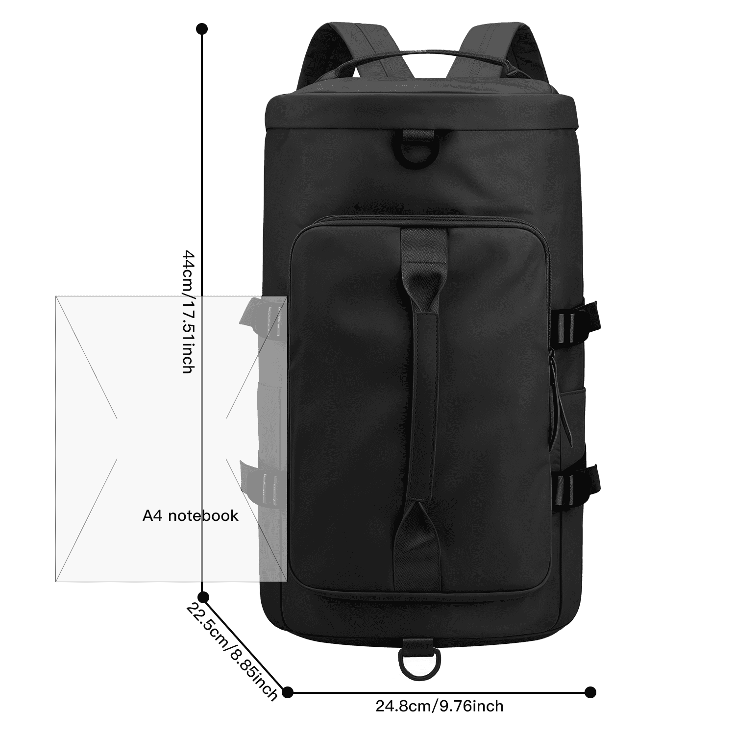 AGOPLEE Gym Bag for Men & Women, Ventilated Shoe Compartment & Wet Pocket, Water-Resistant Travel Backpack Weekender Overnight Bag for Workout, Football, Basketball (Black)