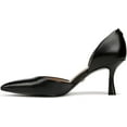 thumbnail image 4 of Sam Edelman Victoria Black Leather Slip On Pointed Toe Stiletto Heeled Pumps (Black Leather, 5), 4 of 6