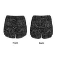thumbnail image 5 of Vsdgher Black Scientific Print Women's Running Double Layer Shorts High Waisted with Pockets Elastic Yoga Workout Athletic Gym Sports, 5 of 8