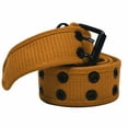 thumbnail image 5 of Men's Women's Double Grommet 2 Hole Belts Canvas Web Solid Casual Belt Camel Size M, 5 of 5