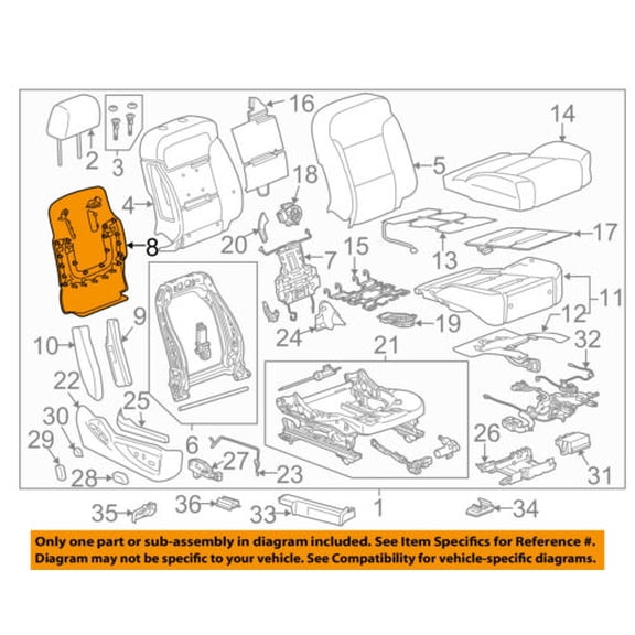 GM OEM Passenger Seat-Seat Back Panel 23365185