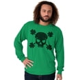 thumbnail image 5 of Saint Patrick's Day Shamrock Skull Long Sleeve TShirt Men Women Brisco Brands L, 5 of 6