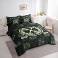 thumbnail image 2 of jejeloiu Golf Wreath Monogram X 7-Piece Twin Bedding Sets For Kids,Classic Checkered Letter Design Bedding Comforter Set For Boys,Black Reversible, 2 of 7