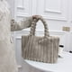 thumbnail image 4 of Bolso de tela suave para mujer - Bolso de hombro de gran capacidad en café, caqui, verde | Bolsa de tela espaciosa de 30x24x15cm, 4 of 6