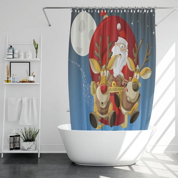 Cortina de ducha navideña, funda de poliéster para baño, diseño de escena de la Natividad, tela para baño, fondo navideño, foto, decoración de baño