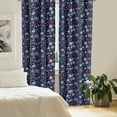thumbnail image 2 of Ambesonne Leaf Curtains, Pansy Bluebell Dandelion, Pair of 28"x84", Sea Green Indigo, 2 of 5