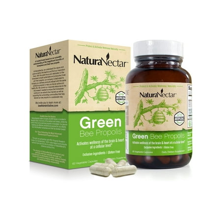 NaturaNectar Green Propolis - Nootropic, wIth Health-Promoting Polyphenols Like Artepillin-C, 60 Capsules