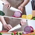 thumbnail image 4 of 15 Pieces Knife Set with Block Kitchen Knife Set with Pine Block Holder with Sharpener, High Stainless Steel Knives with Comfortable Grip ABS Handles, 4 of 9