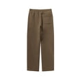 thumbnail image 3 of HOOMEUMY Men's Solid Color Straight Leg Pants Casual Wide Leg Loose Fit Hiking Pants Lounge Sports Baggy Full Length Pants Brown 12, 3 of 3