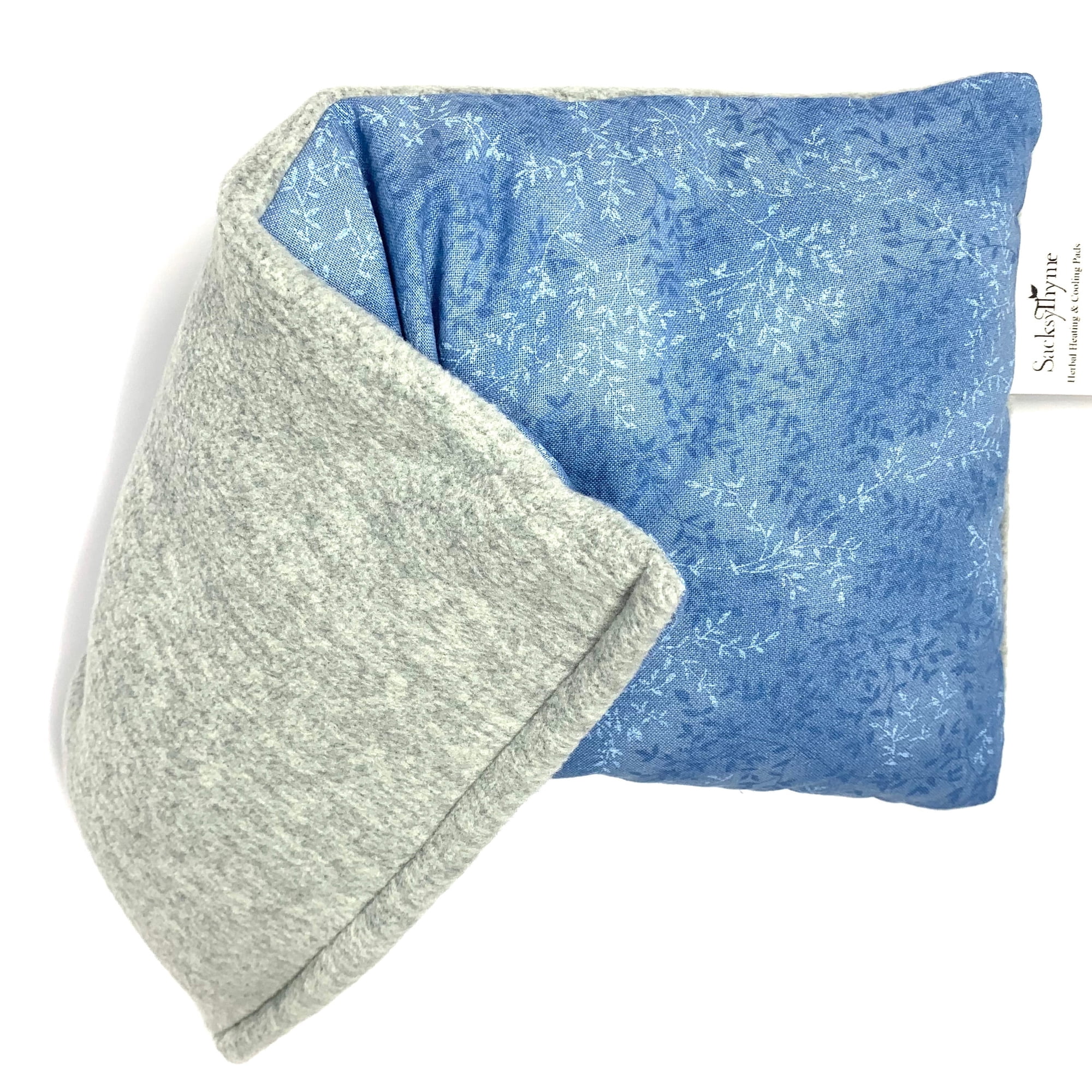 Sacksy Thyme Unscented Flaxseed Filler Heating Pad for Stress Relief and Therapy, Blue