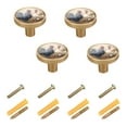 thumbnail image 2 of Qxltty Rooster Cabinet Knobs Kitchen Drawer Knobs Round Door Pulls Dressing Table Wardrobe Closet Knob Handles Decorative Set of 4, 2 of 9