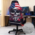 thumbnail image 6 of Whosucclay Skull American Flag Print Gaming Chair Covers, with Armrest Cover Computer Chairs Slipcovers Stretchable Elastic Machine Washable Gaming Chair Seat Cover with Zipper, 6 of 8