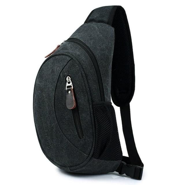 Men Sling Bag Canvas Casual Multipurpose Chest Bag Sling Backpack for Cycling