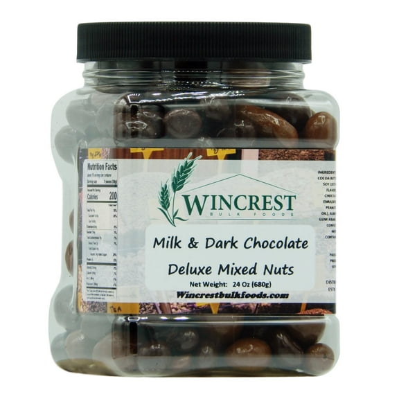 WinCrest Milk & Dark Chocolate Deluxe Mixed Nuts - 1.5 Lb Tub