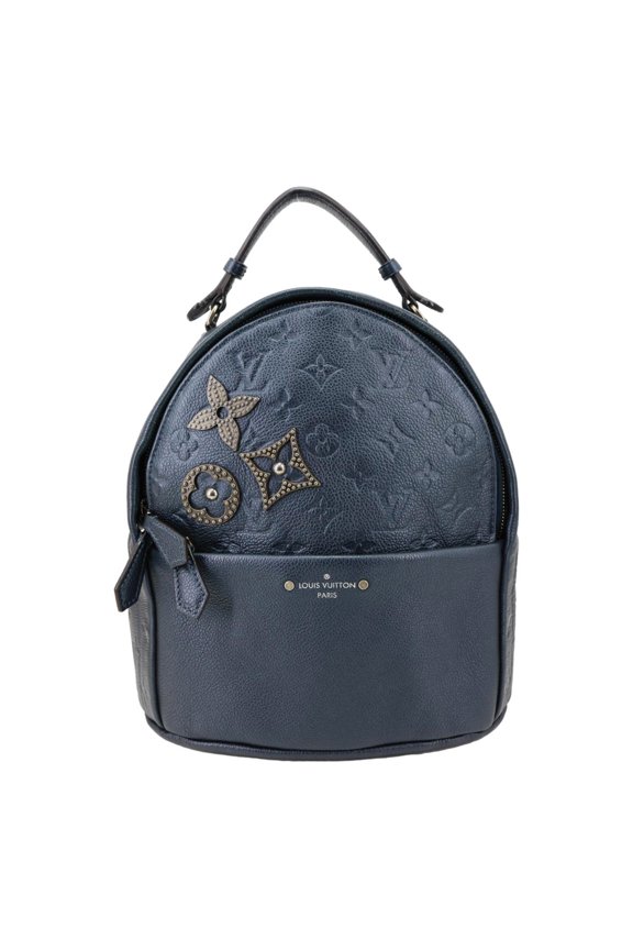 Pre-Owned Louis Vuitton Flower Pins Monogram Empreinte Leather Backpack Blue