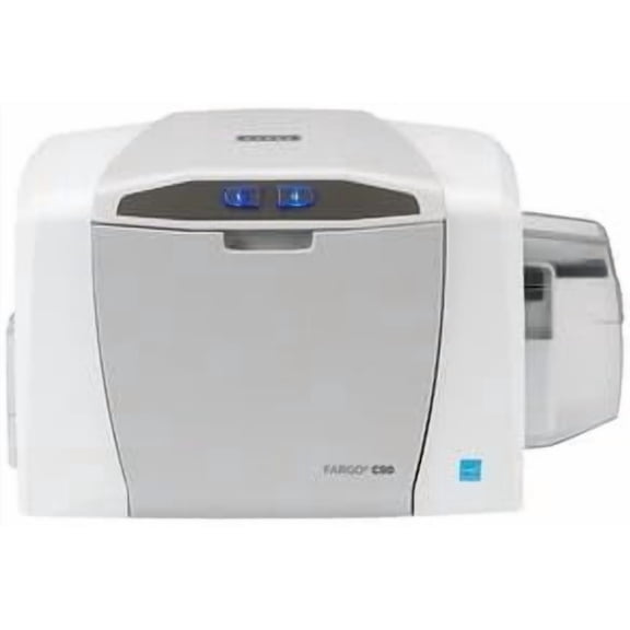 Fargo C50 Single-Sided ID Card Printer Basic Bundle – Includes USB Cable, Full-Color Ribbon (100 Images), 100 PVC Cards