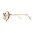 thumbnail image 3 of Womens Iridescent Rhinestone Bling Bubbly Heart Shape Sunglasses Beige, 3 of 4