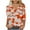 Orange, variant on BangWanChi Womens Summer Tops 3/4 Sleeve Women's Fashion Casual Print V-neck 3/4 Sleeve Top Long Sleeved V-neck Top/Shirt