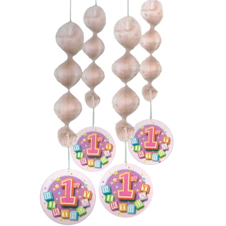 1st Birthday Blocks Girl Hanging Decorations (4ct) price history on PriceWatchPro