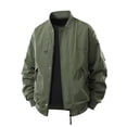 thumbnail image 2 of WIZUTIZ Men's Casual Jacket Solid Color Loose Breathable Zip Collar Long Sleeve Polyester Outerwear Relaxed Fit for Daily Commute Outdoor All-Season Wear Mens Fashion, 2 of 9