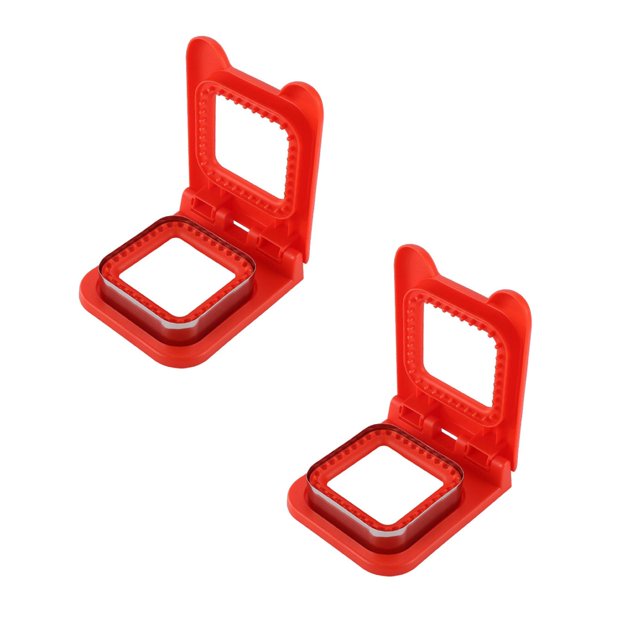 Oleegame Moule à Biscuits 2 Pcs, Emporte-Pièces Incrustables pour Sandwich, pour Lunch d'Enfants, Mini Emporte-Pièce et Scellant, Rouge